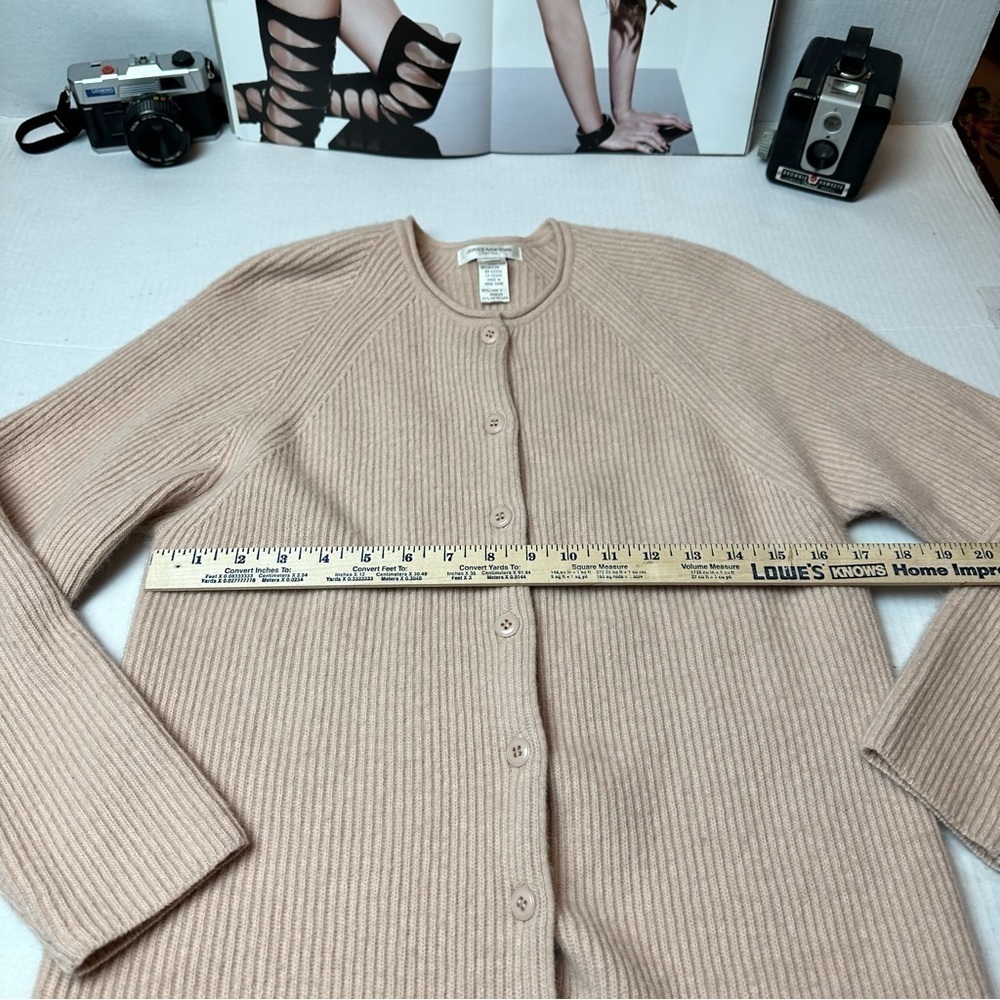 Jones New York Angora Lambswool Cardigan | Quiet Luxury Soft Minimalist Petite - Picture 5 of 10